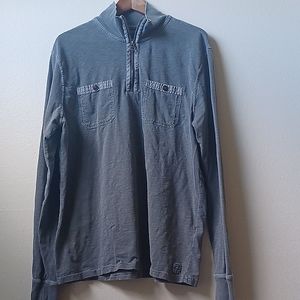 Lucky Brand Men's Long Sleeve Slate Gray 1/4 Zip Shirt Base Layer Size XL Fall